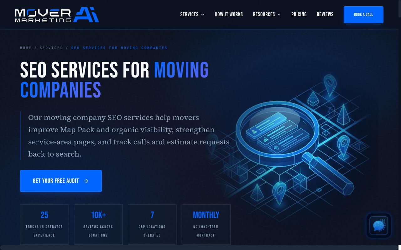 Mover Marketing AI Homepage