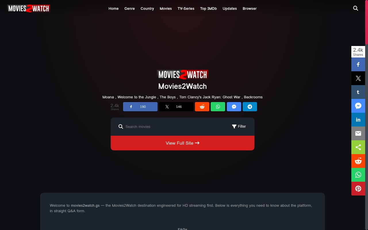 Movies2Watch Homepage