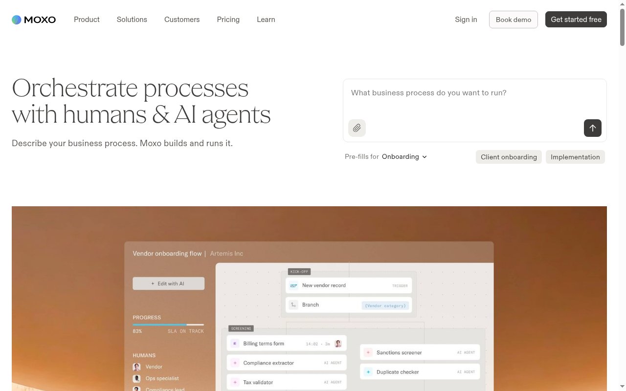 Moxo homepage