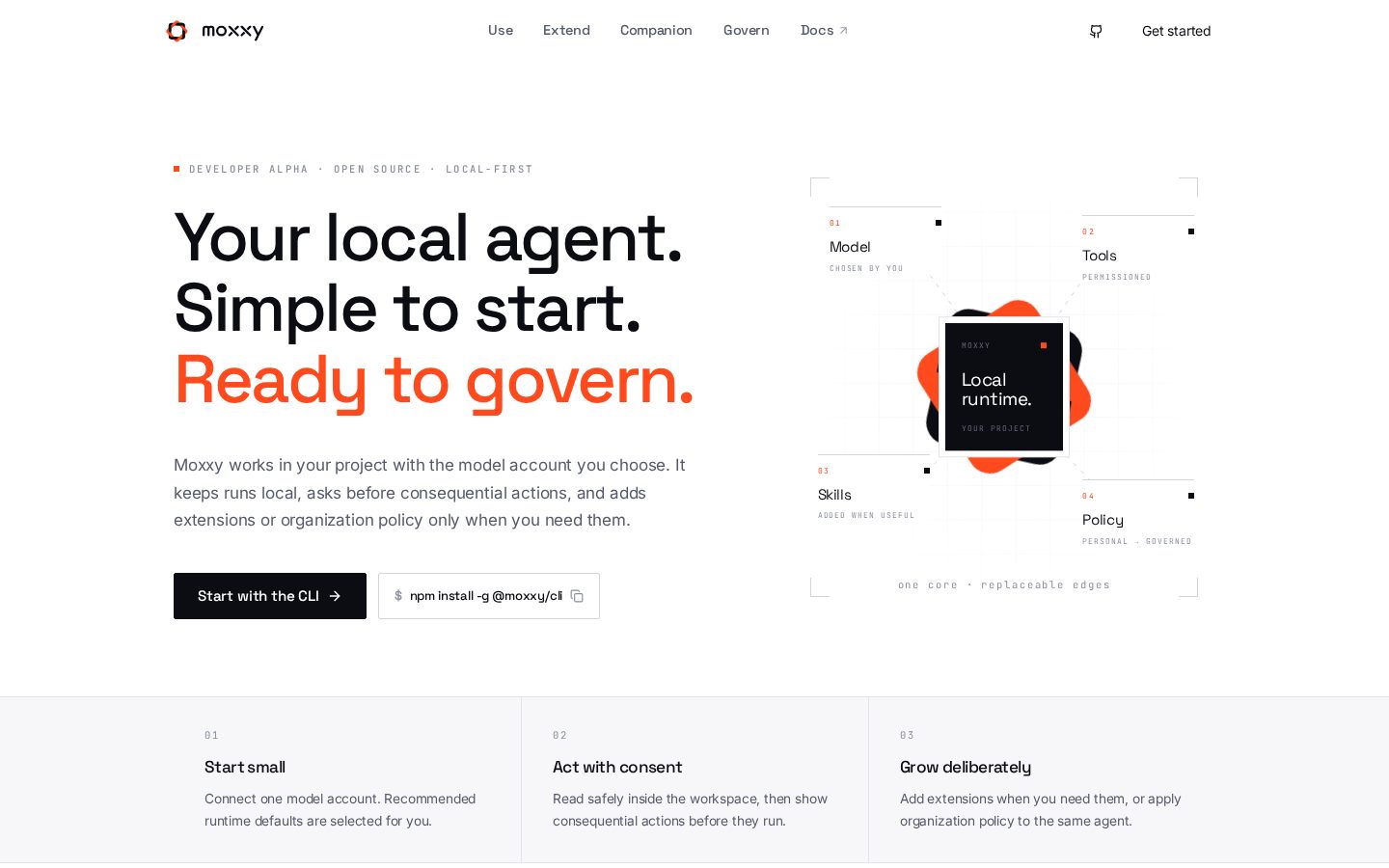 Moxxy AI Assistant Agents Homepage