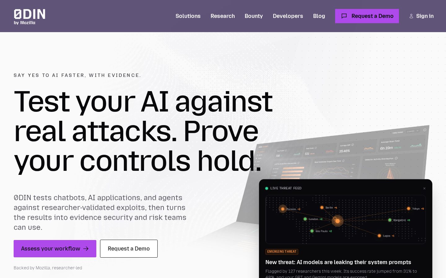 Mozilla 0DIN AI Scanner Homepage