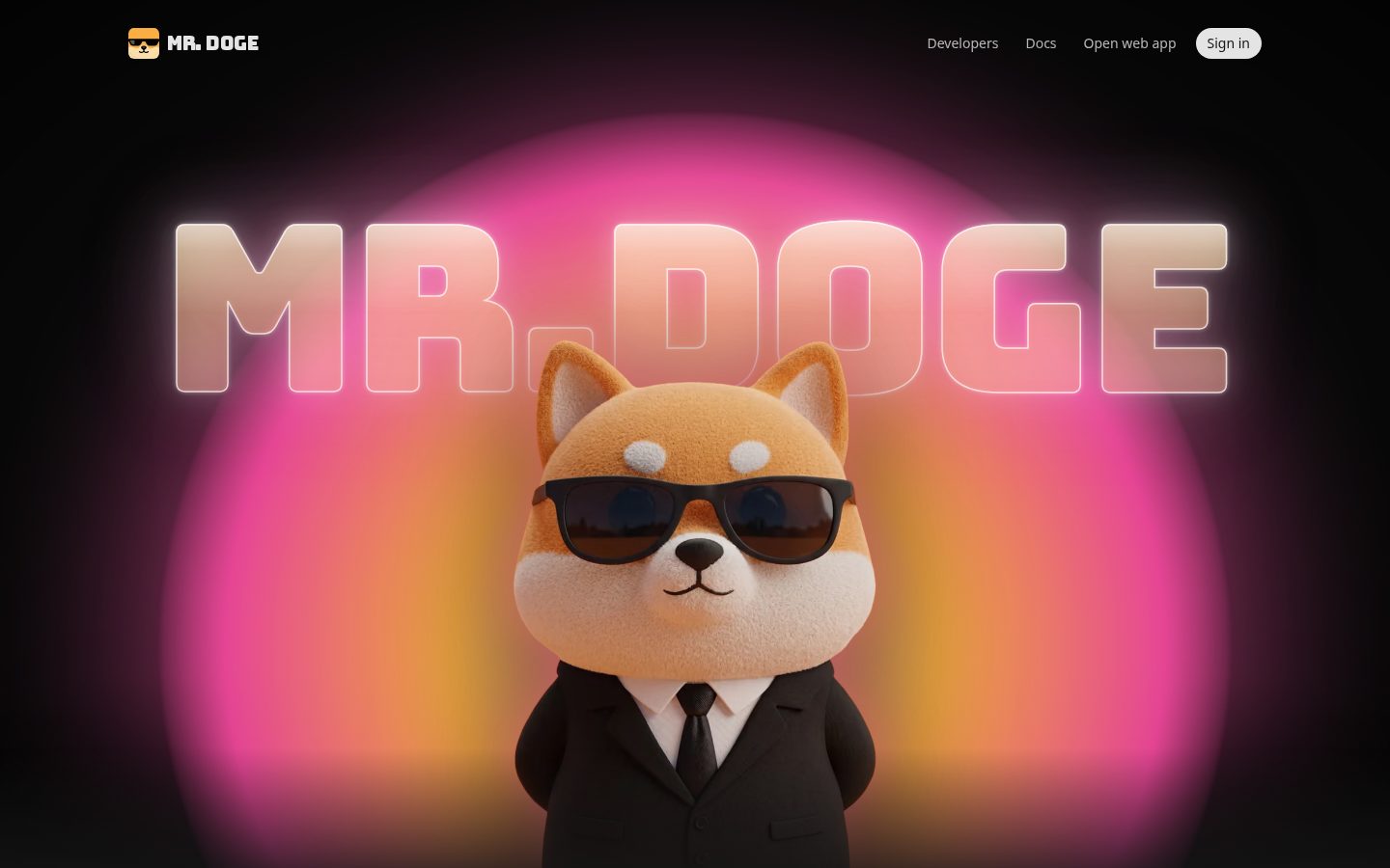 Mr. Doge AI Homepage