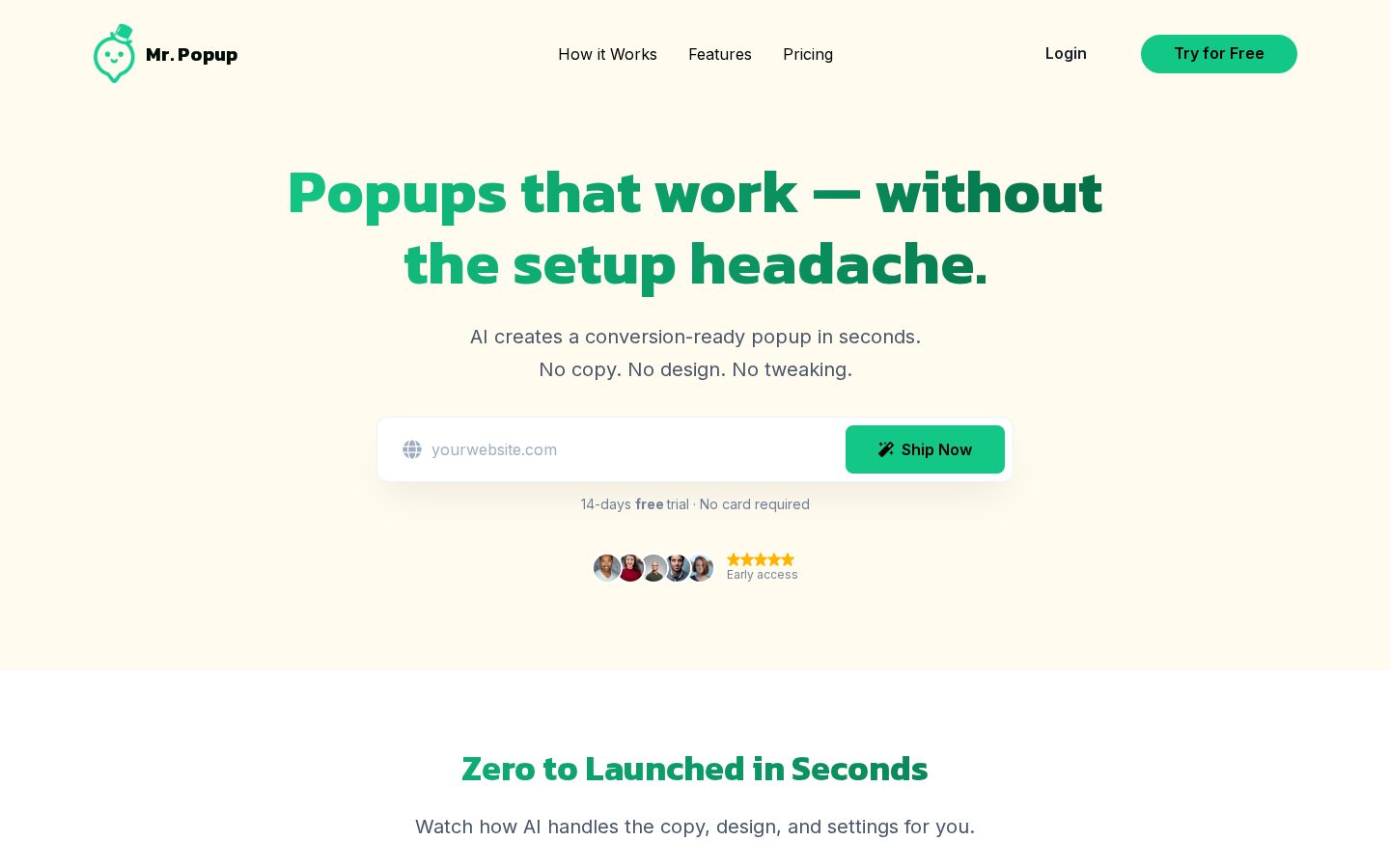 Mr. Popup Homepage