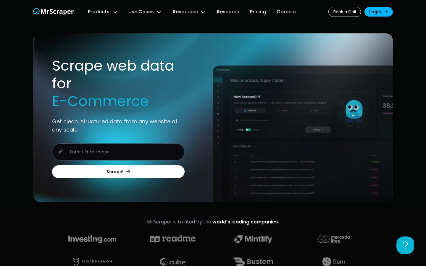 MrScraper Homepage