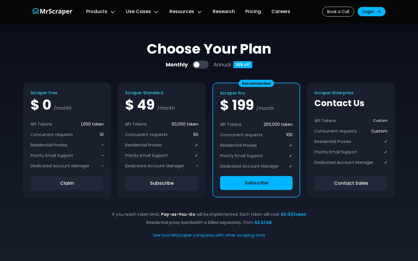 MrScraper Pricing