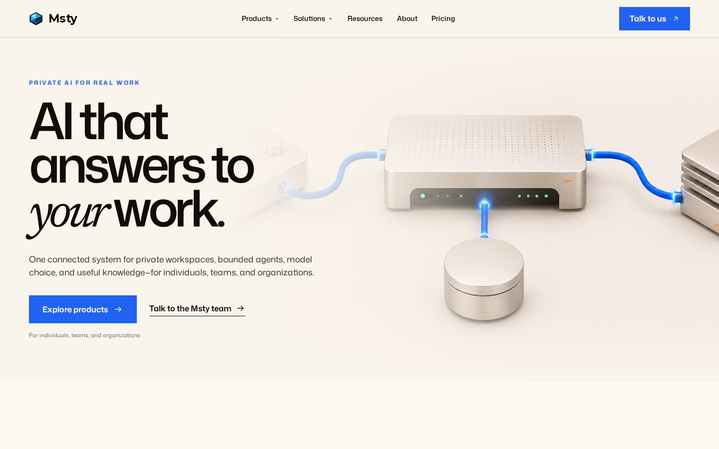 Msty AI Homepage