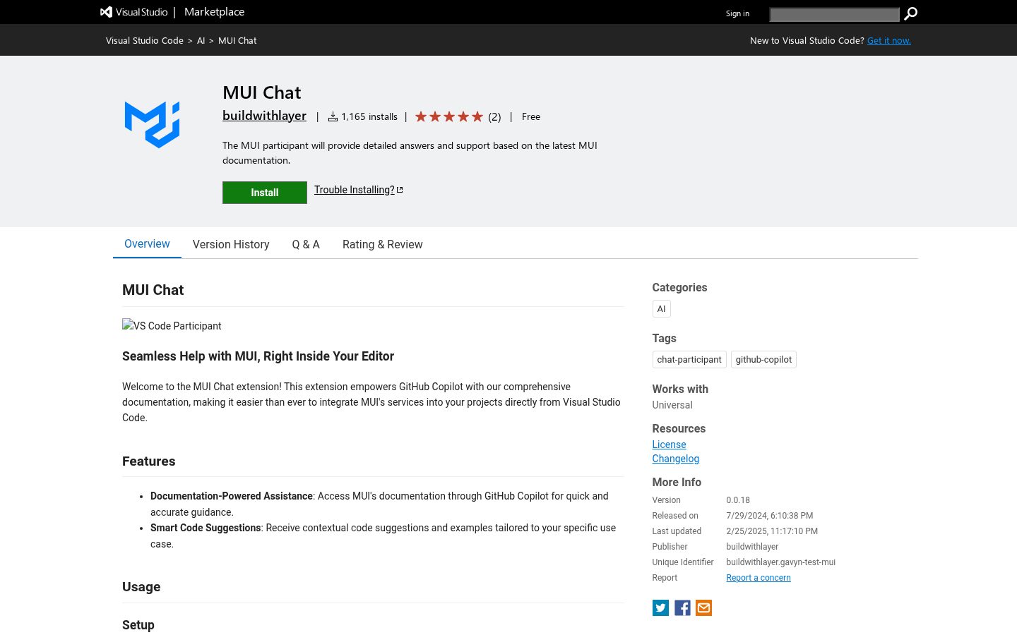 MUI for VS Code Homepage