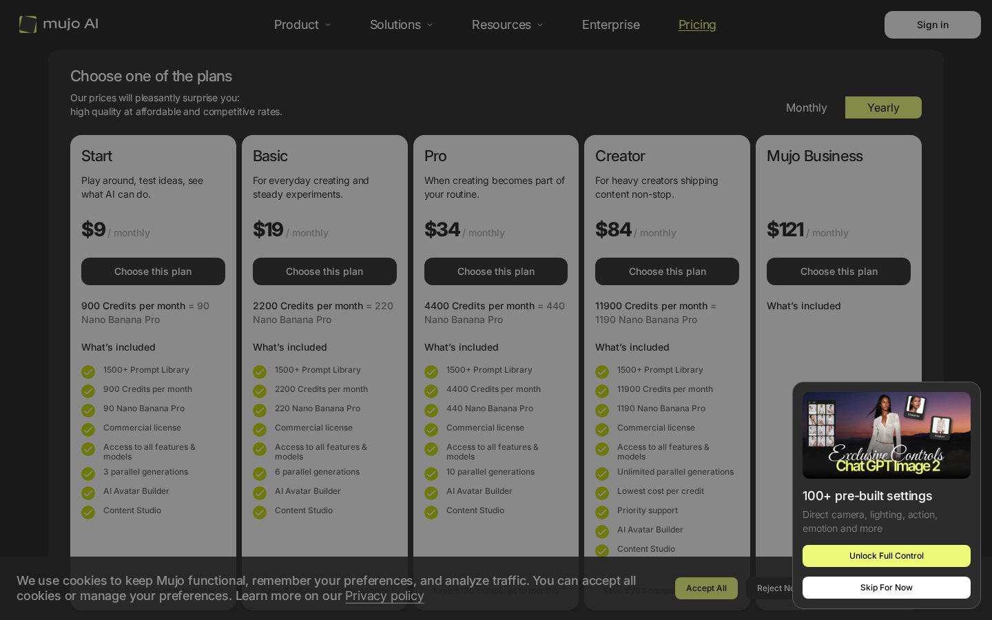 Mujo AI E-com Listing Agent Pricing