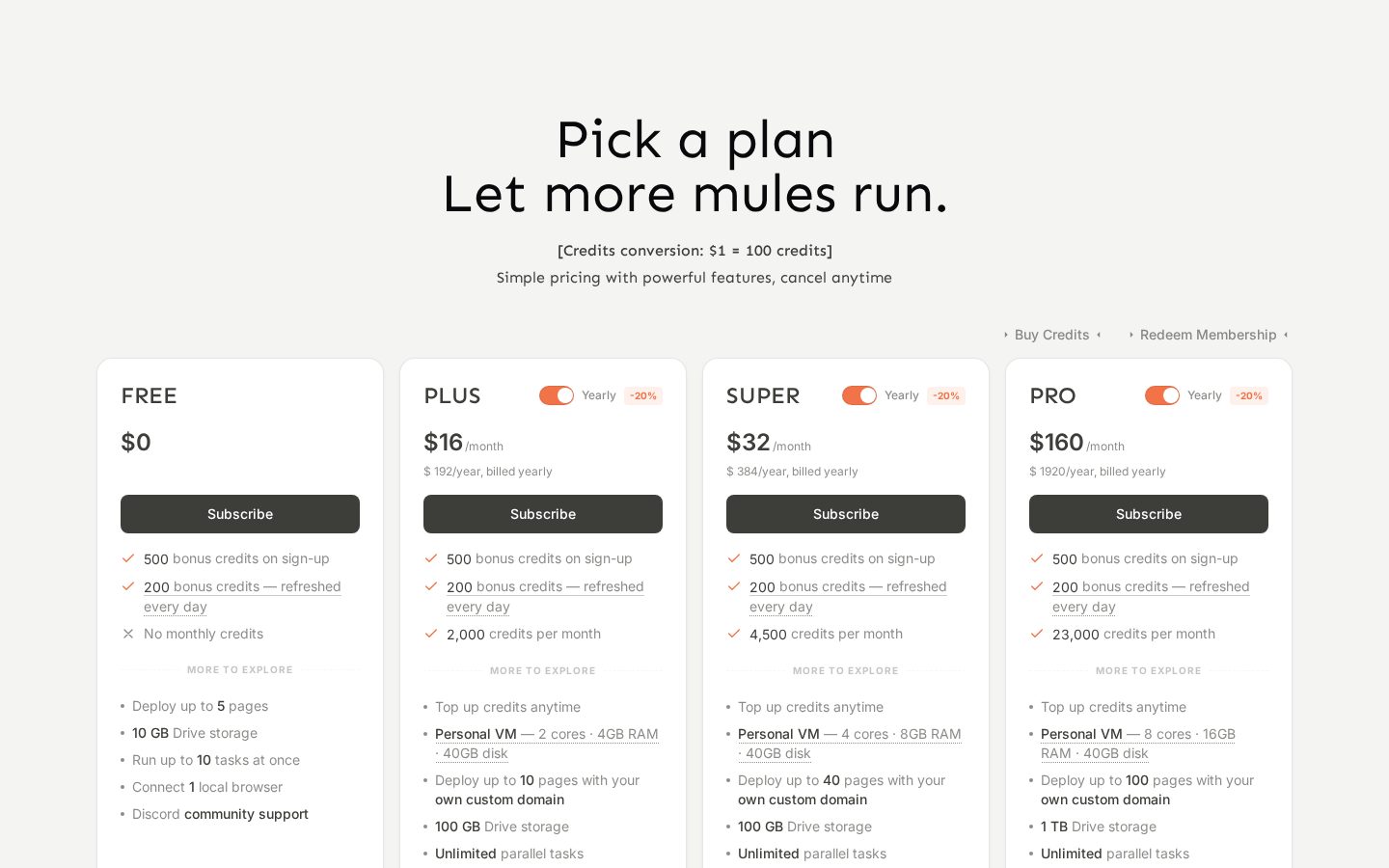 MuleRun Pricing