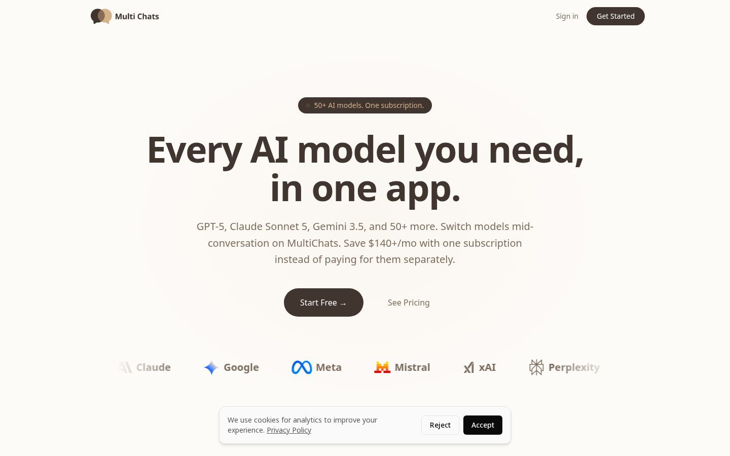 Multi Chats Homepage