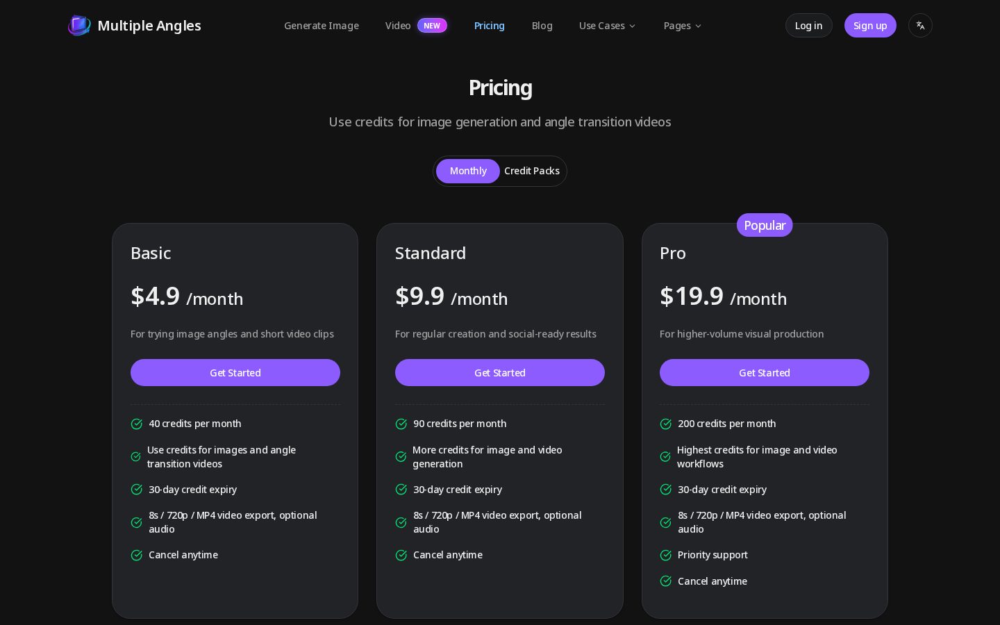 Multiple Angles Pricing