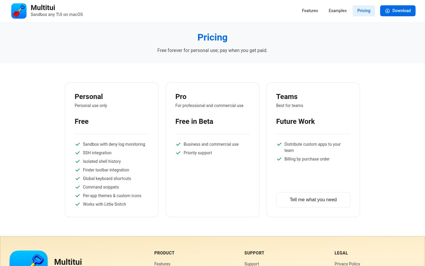 Multitui Pricing