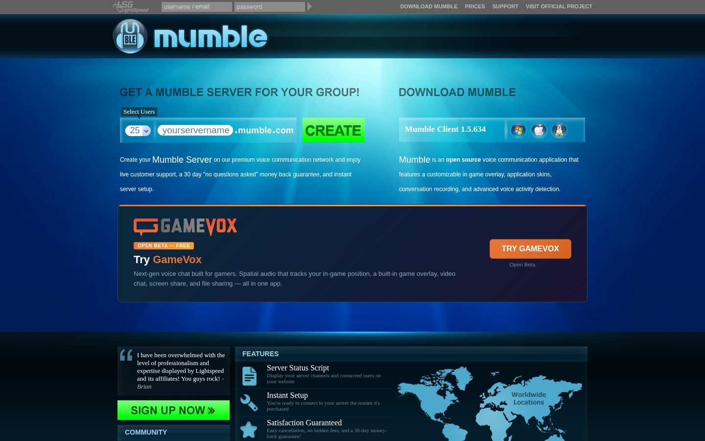 Mumble Homepage