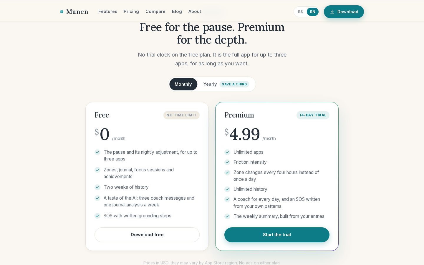 Munen Pricing