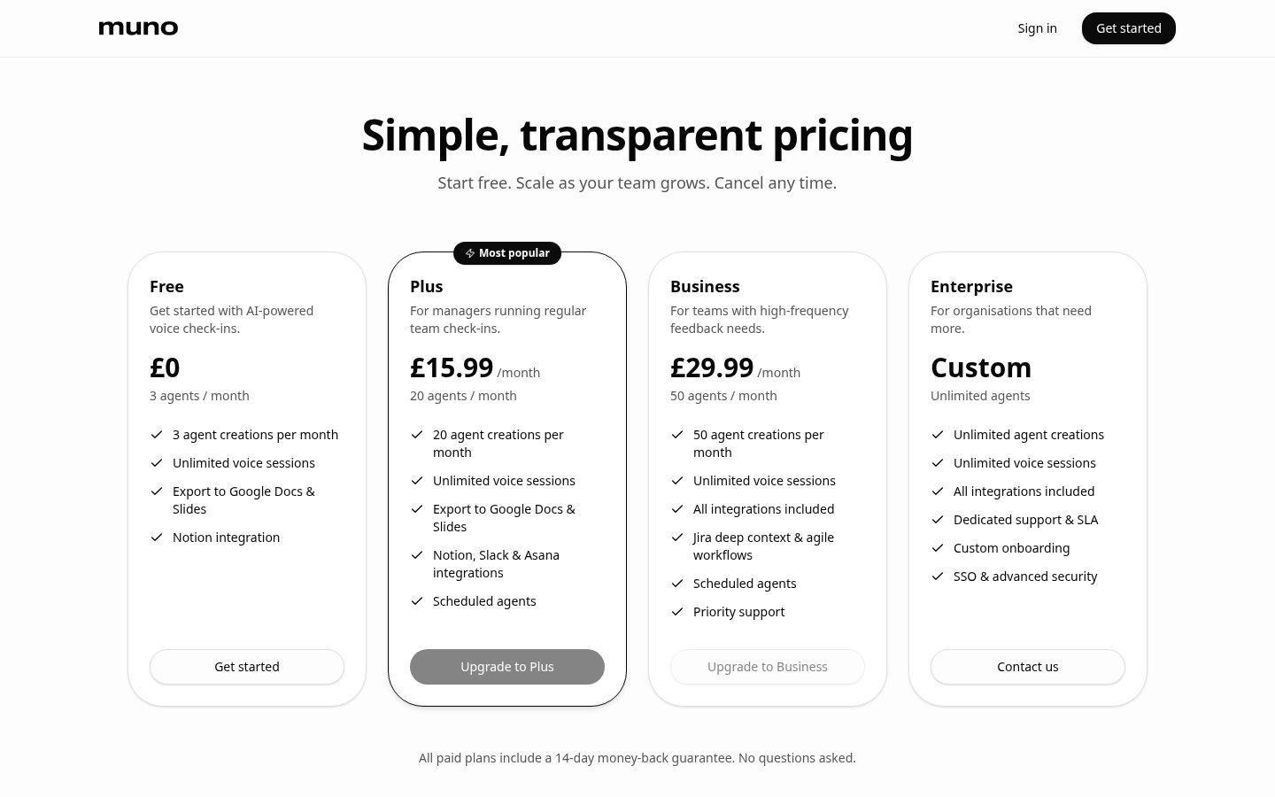 muno Pricing