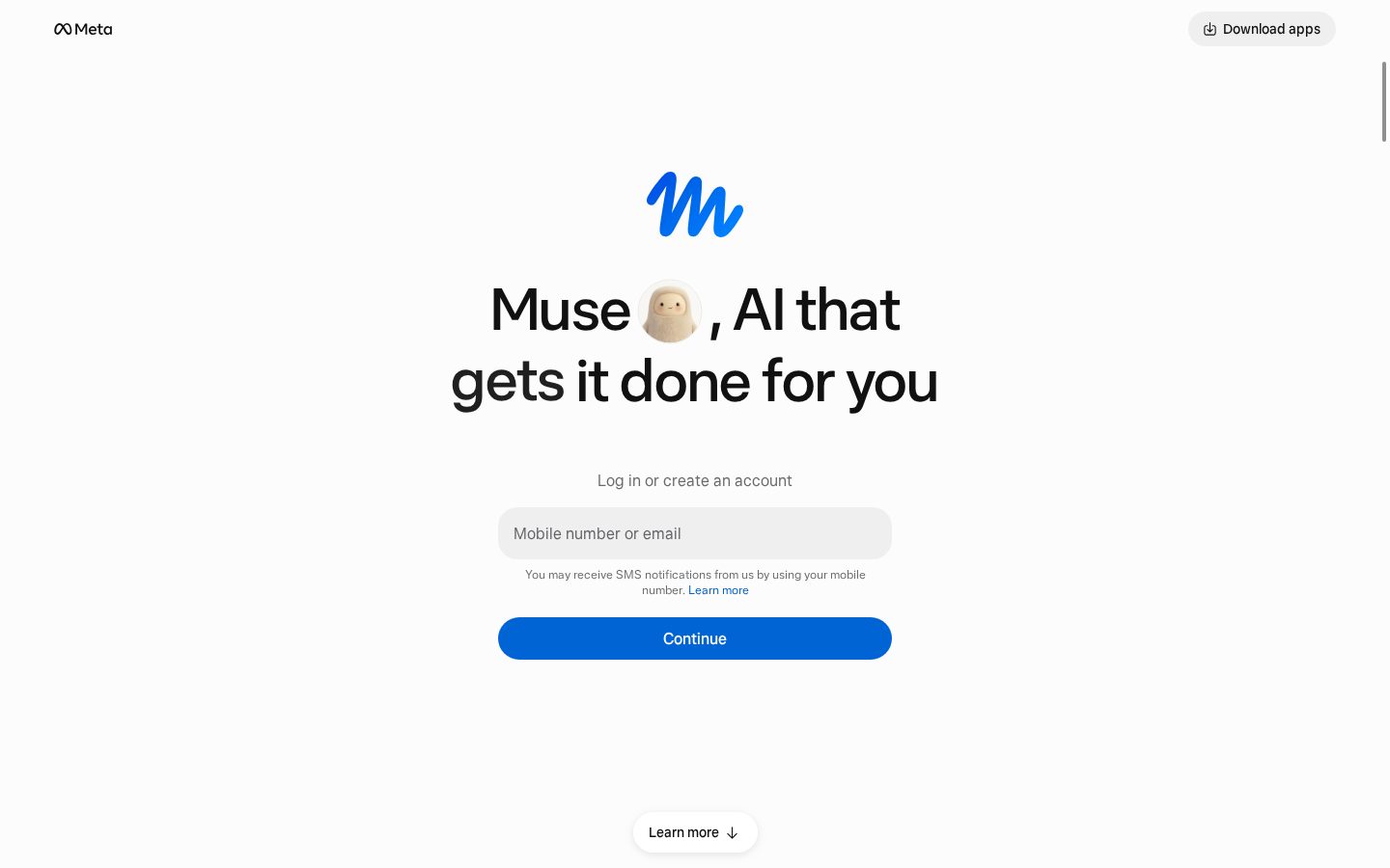 Muse by Meta Homepage