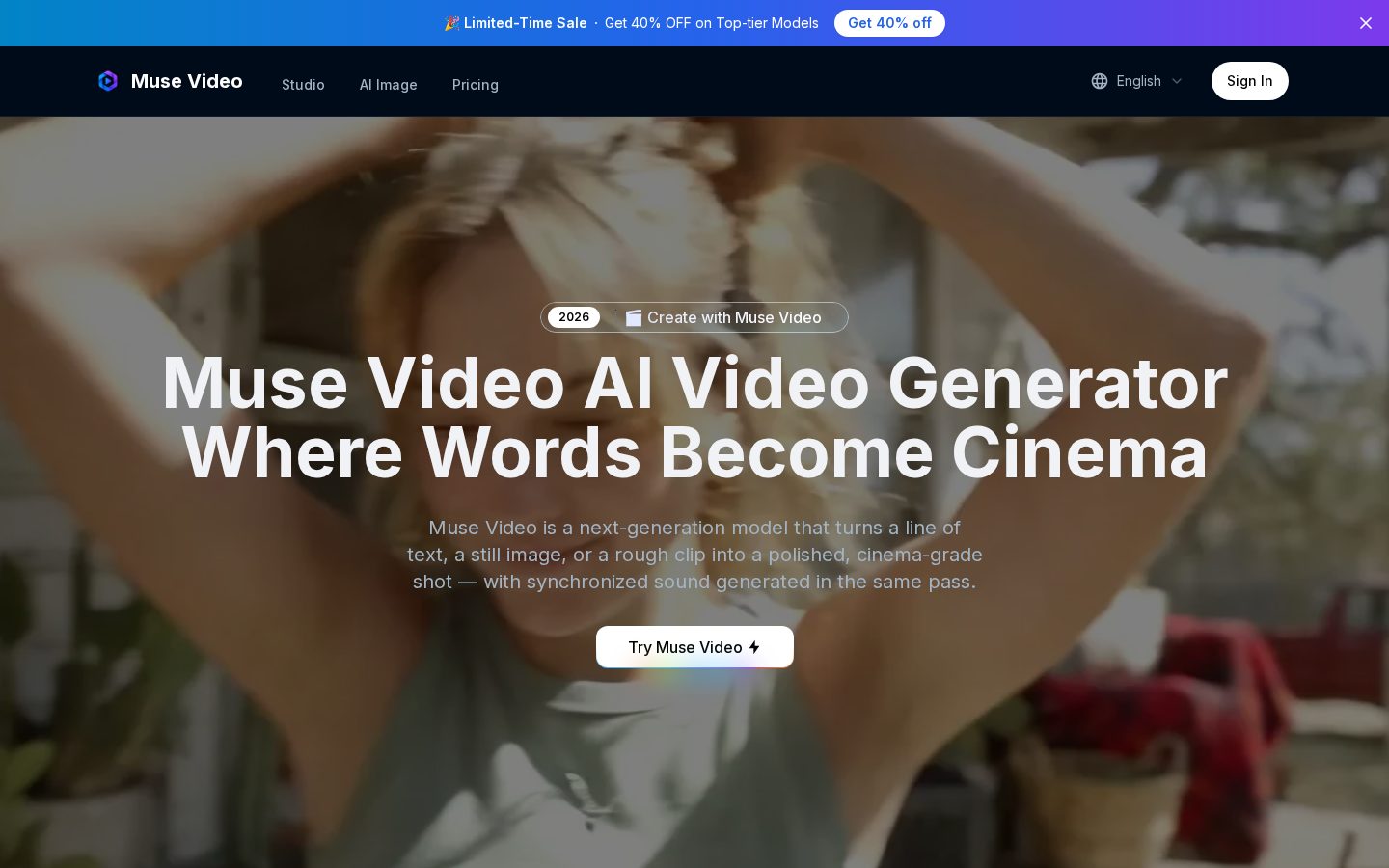 Muse Video AI Homepage