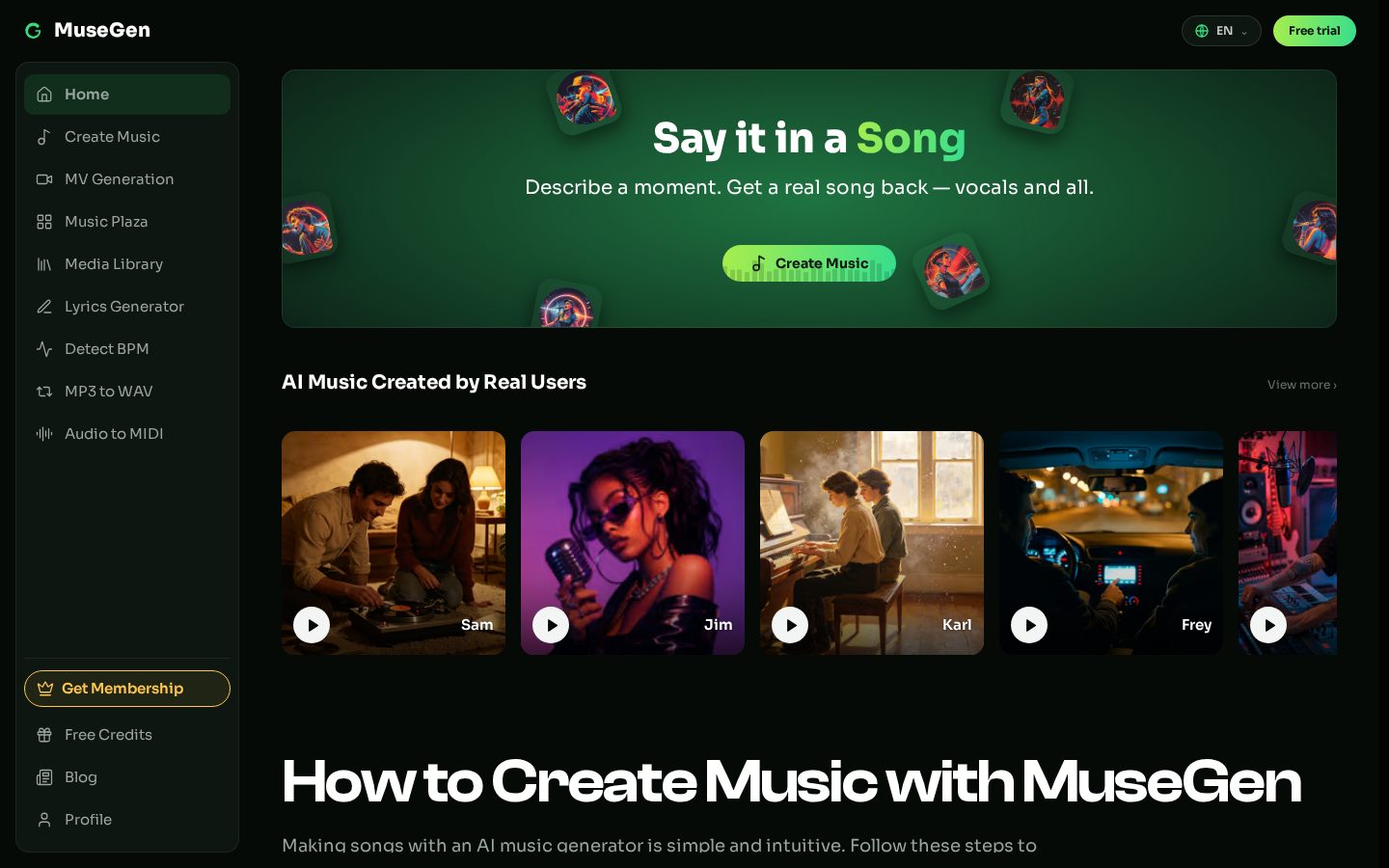 MuseGen Homepage