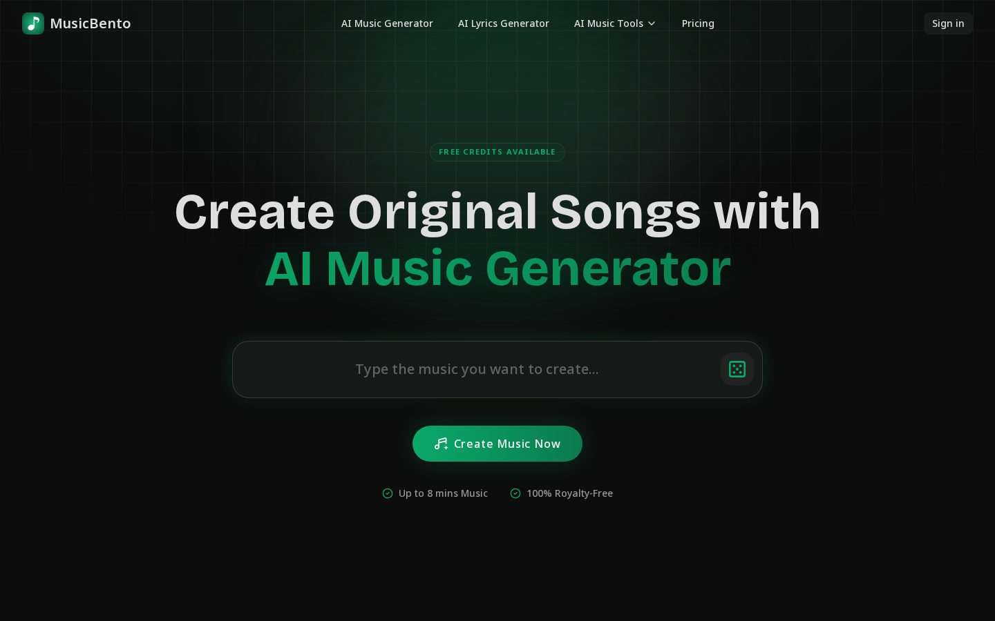 Music Bento Homepage