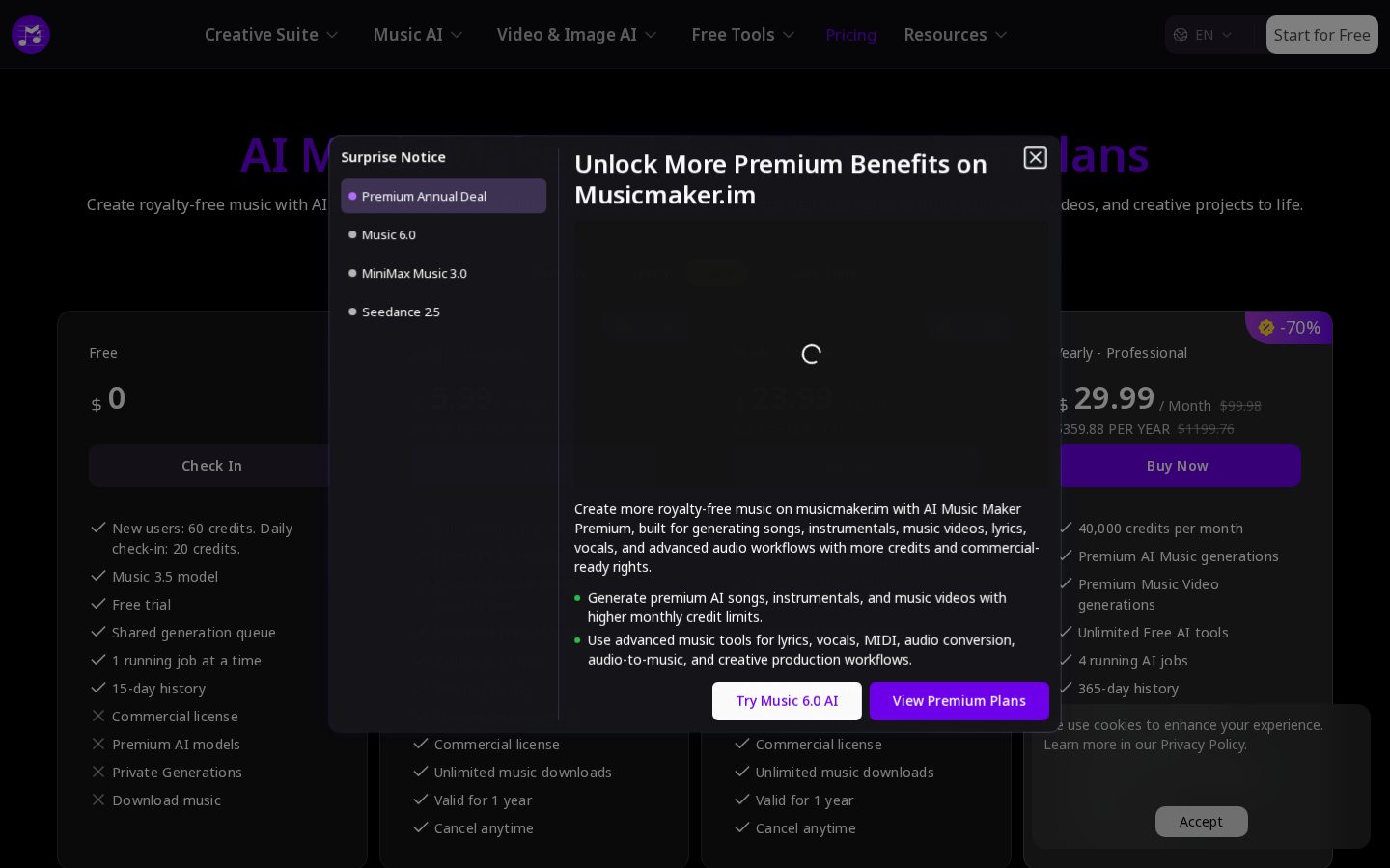 Music Maker AI Voice Changer Pricing