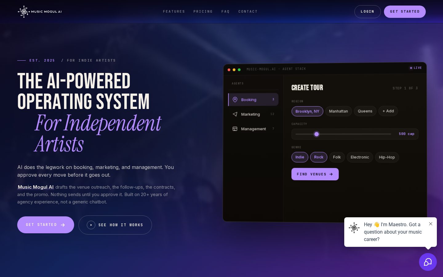 Music Mogul AI Homepage
