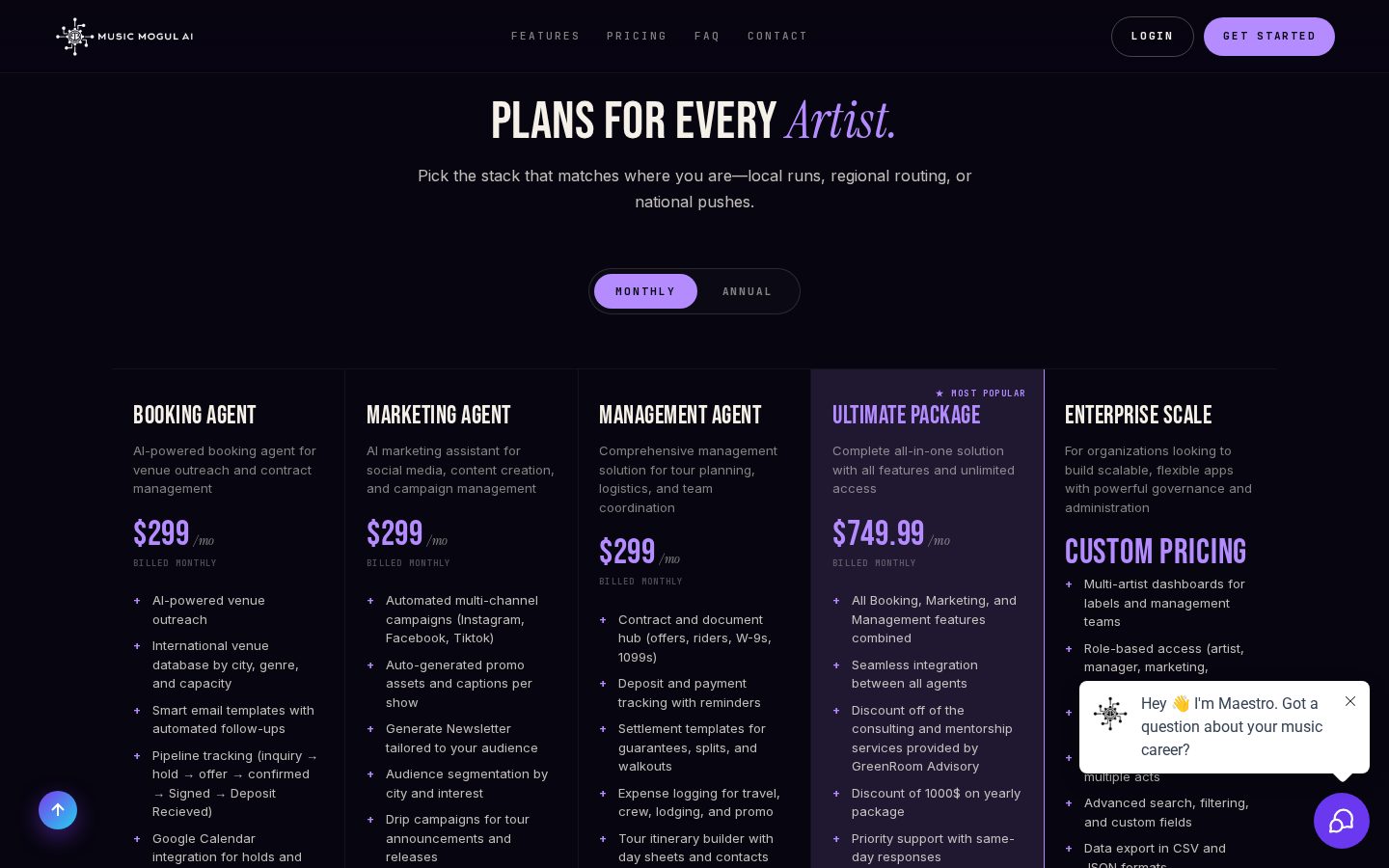 Music Mogul AI Pricing