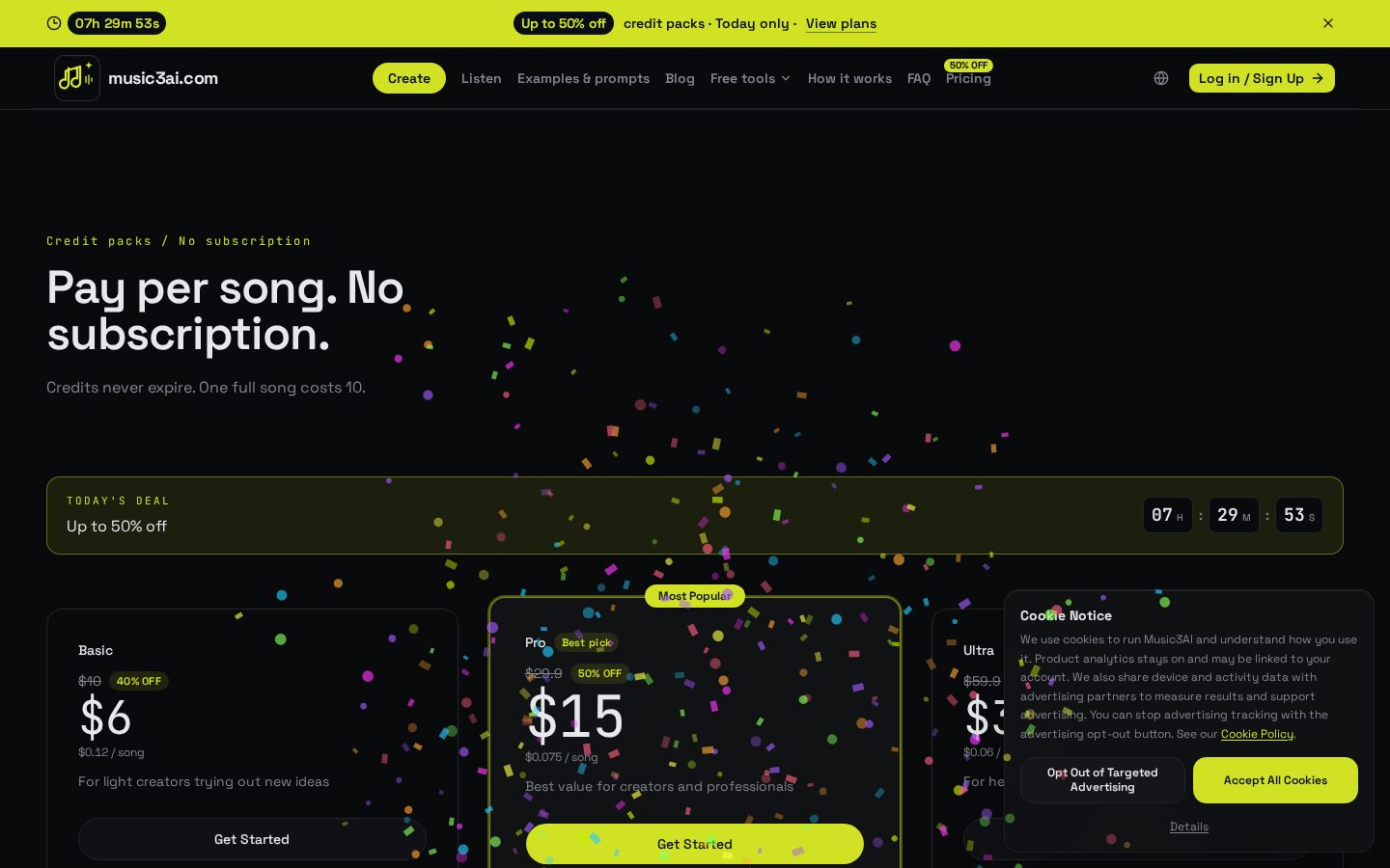 Music3AI Pricing