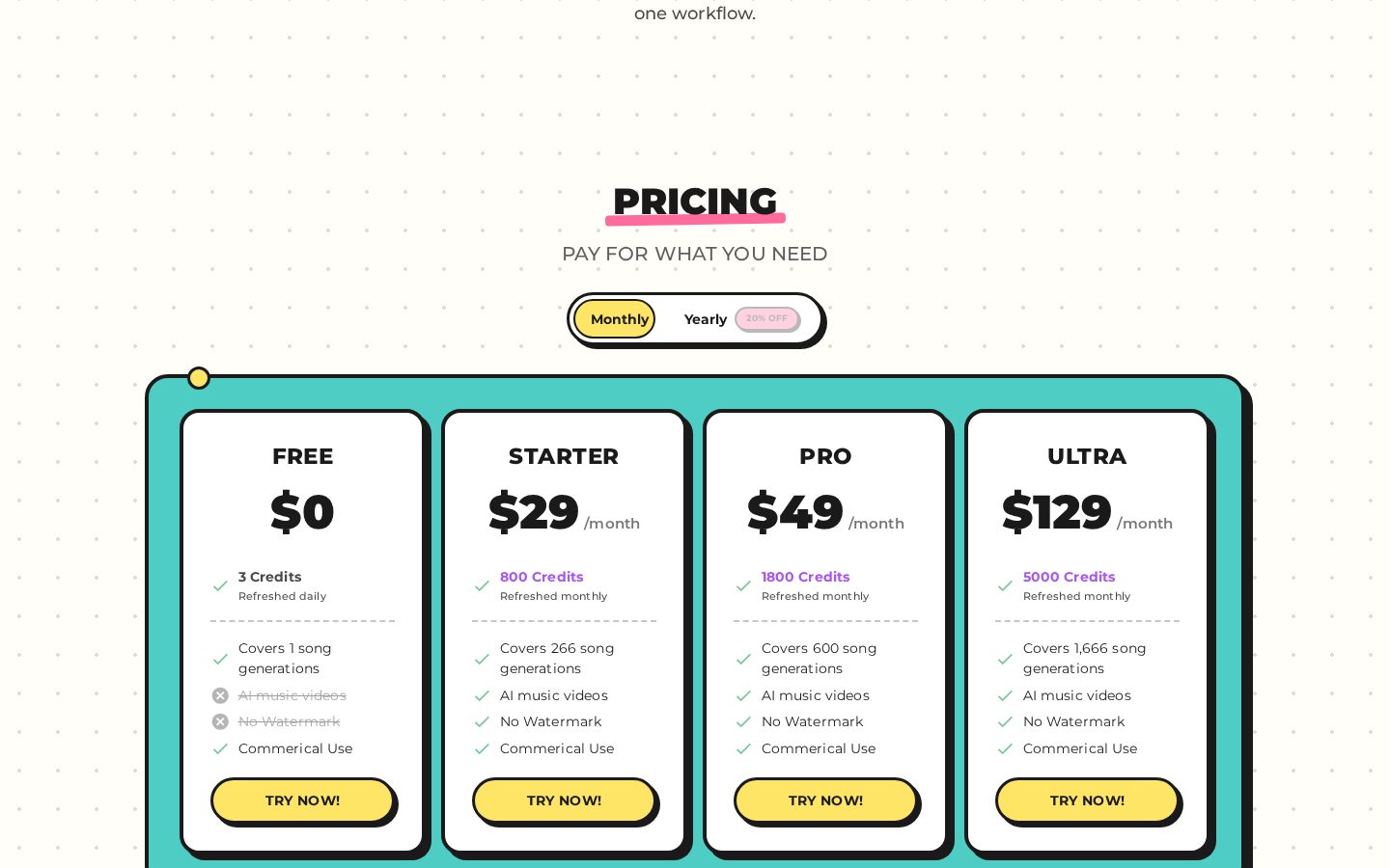 MusicBud AI Pricing