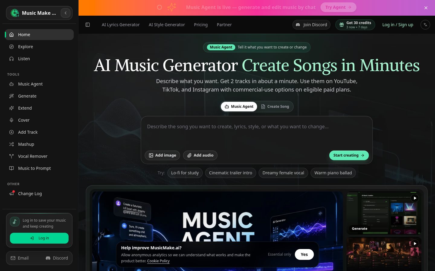 MusicMake Homepage