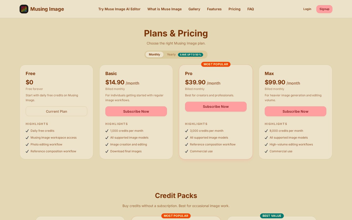 Musing Image Pricing