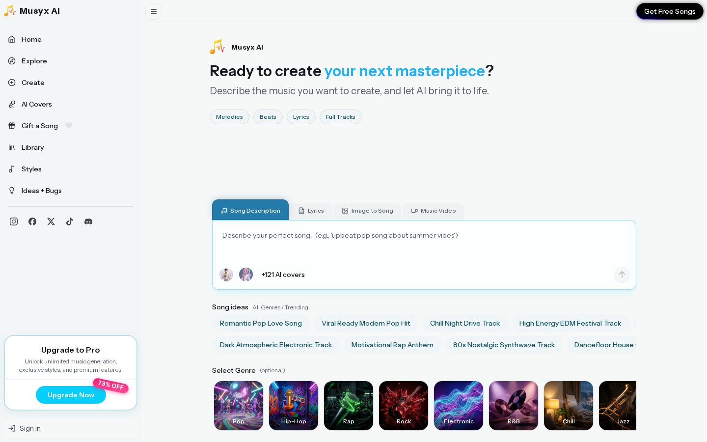 Musyx AI Homepage