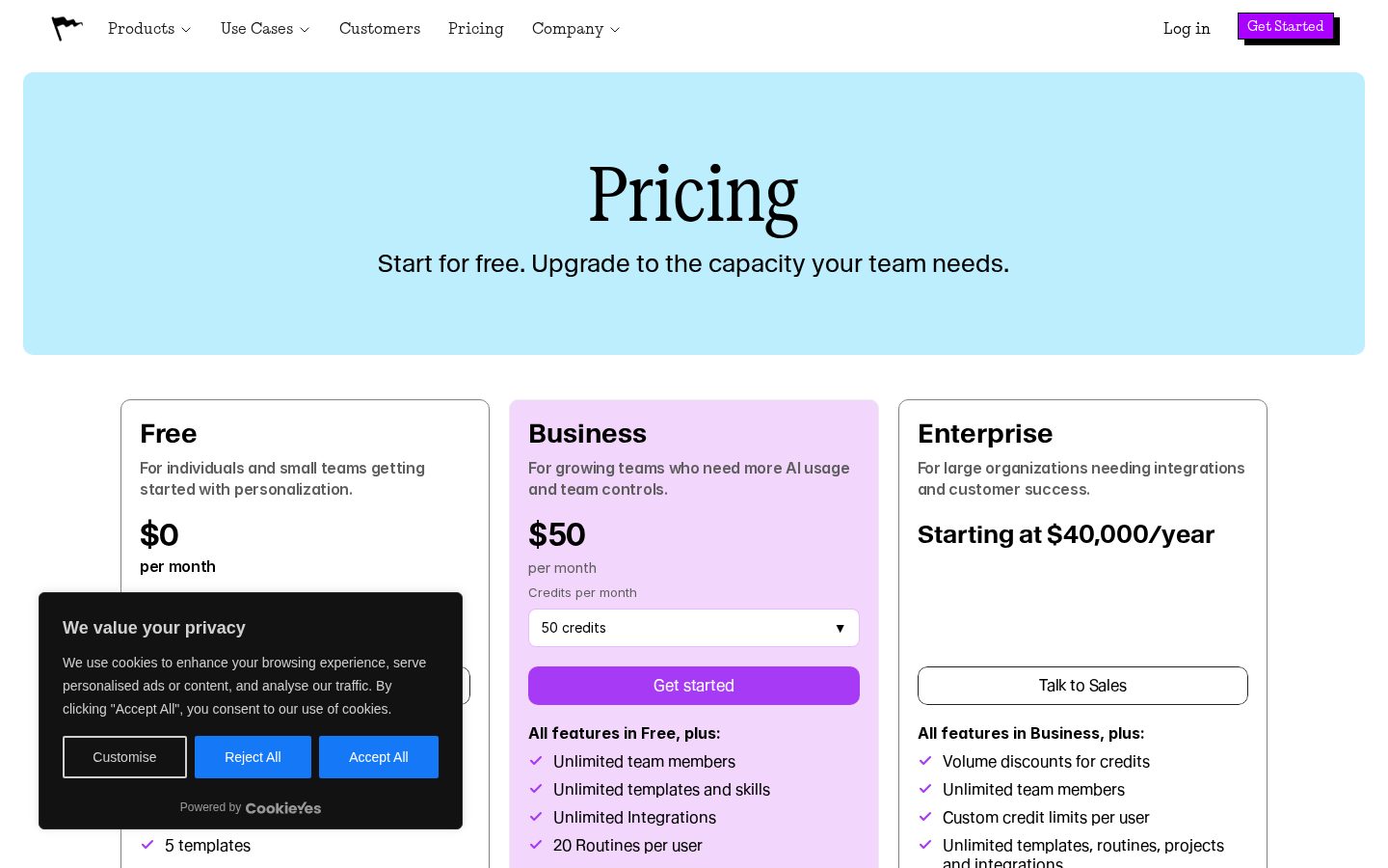 Mutiny Pricing