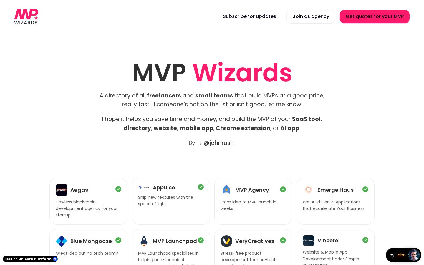 MVP Wizards Homepage