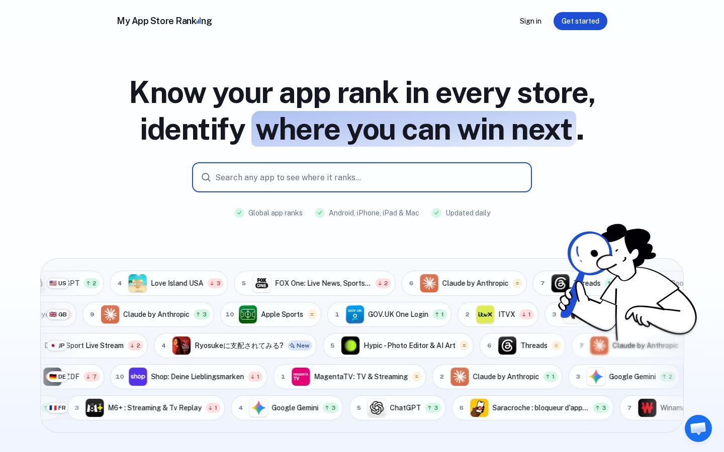 My App Store Ranking Homepage