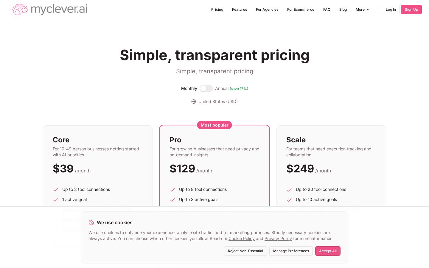 My Clever AI Pricing