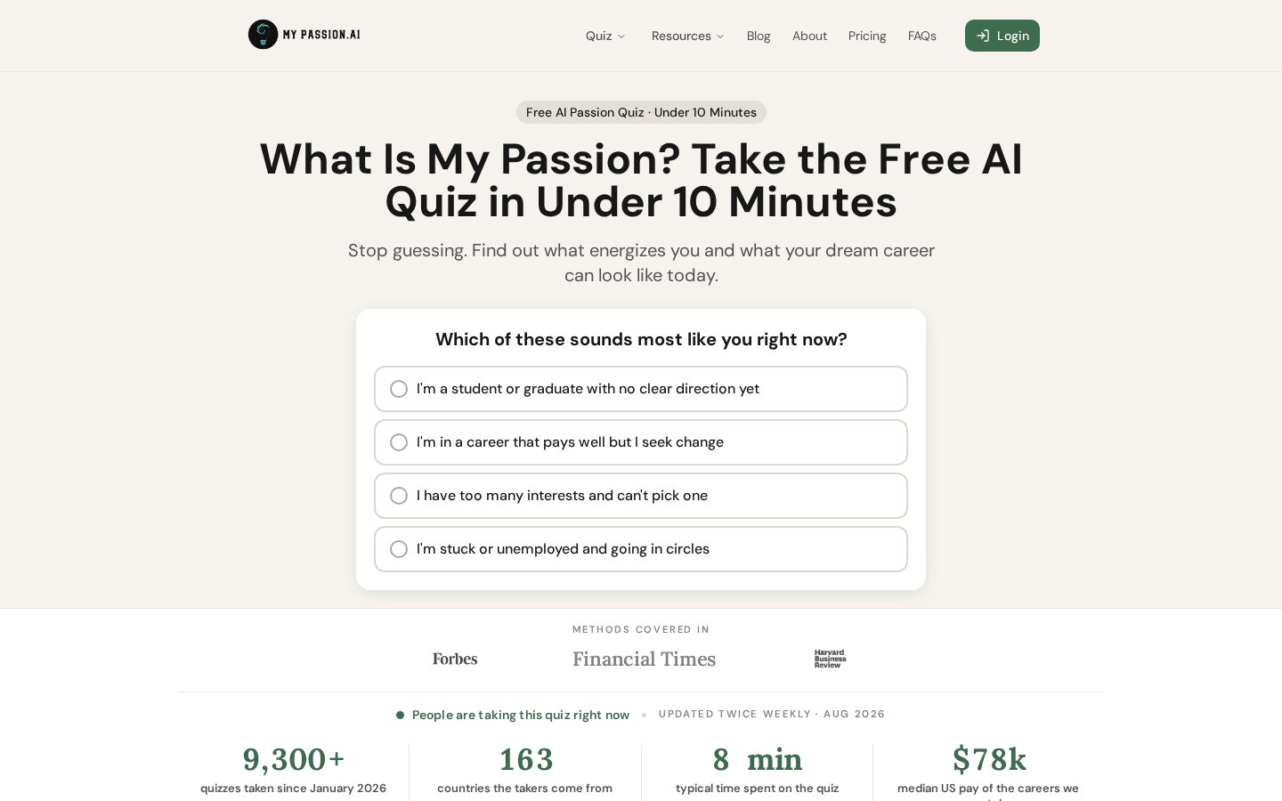 My Passion AI Homepage