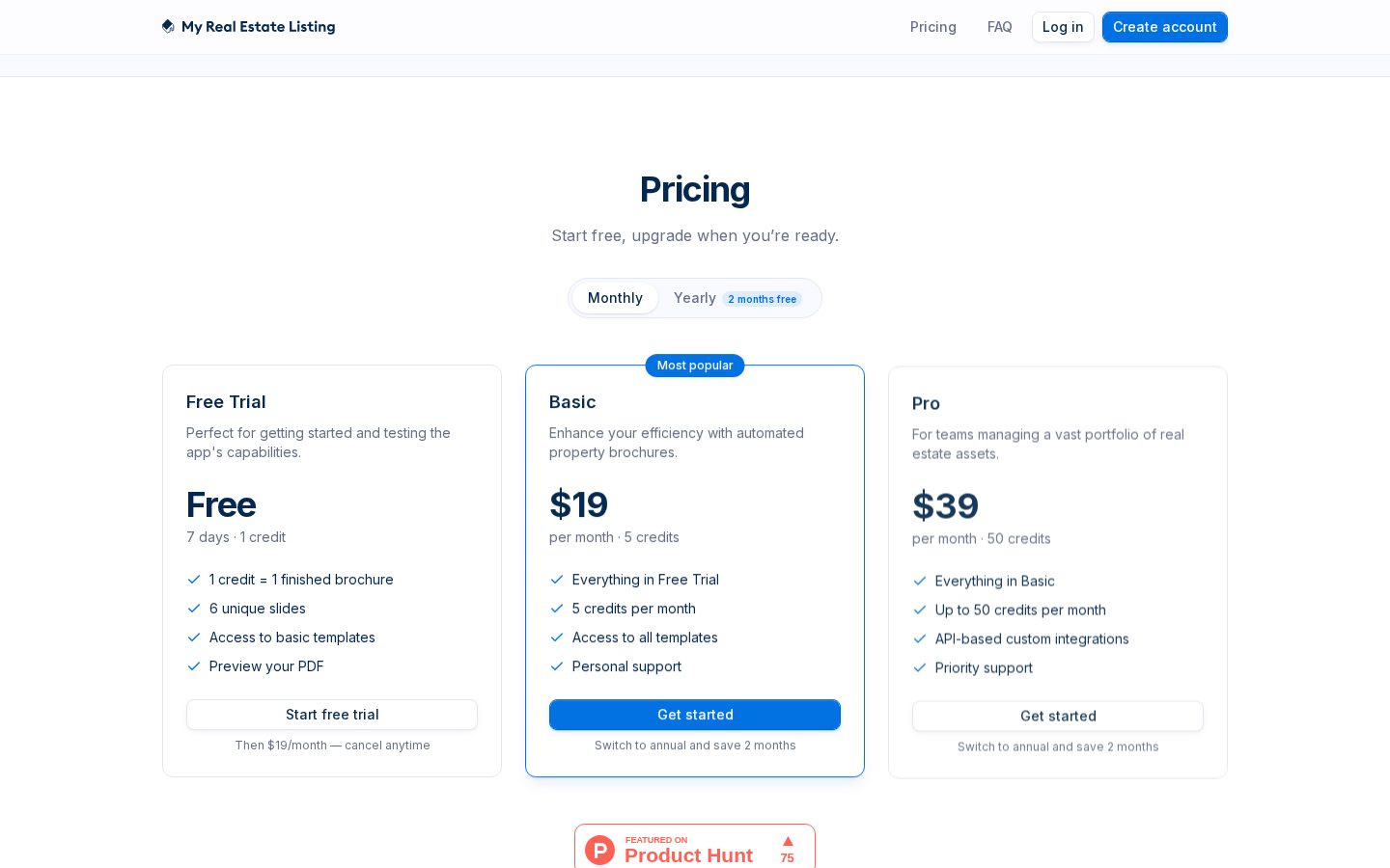 My Real Estate Listing Pricing