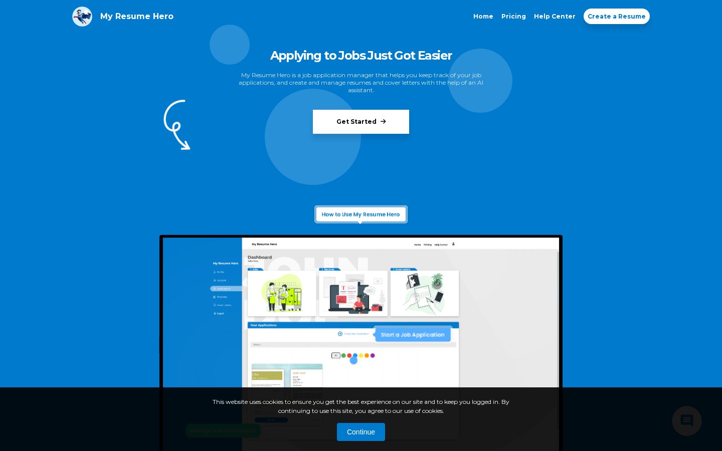 My Resume Hero Homepage