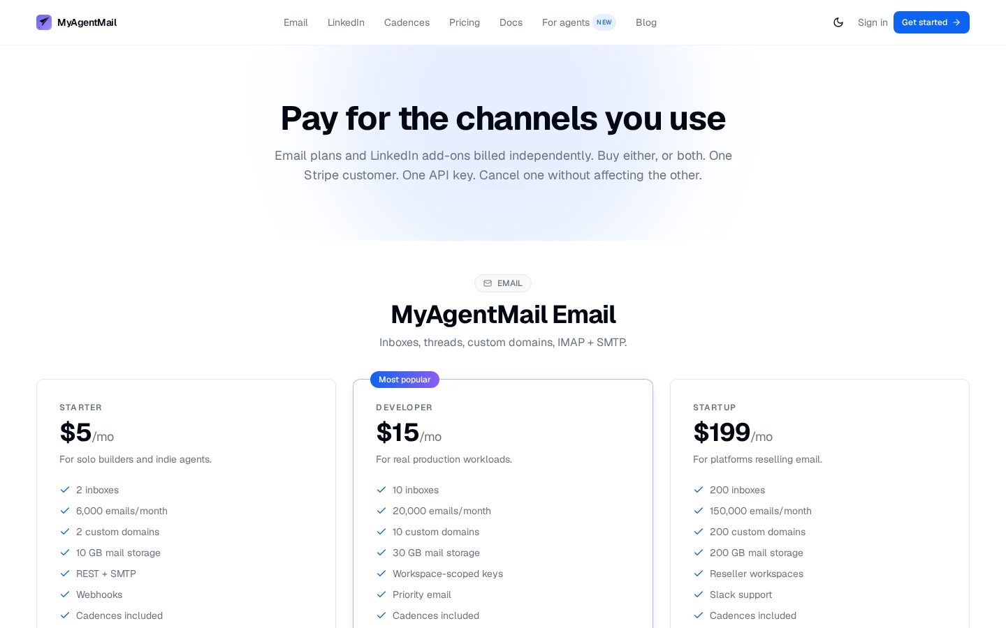 MyAgentMail Pricing