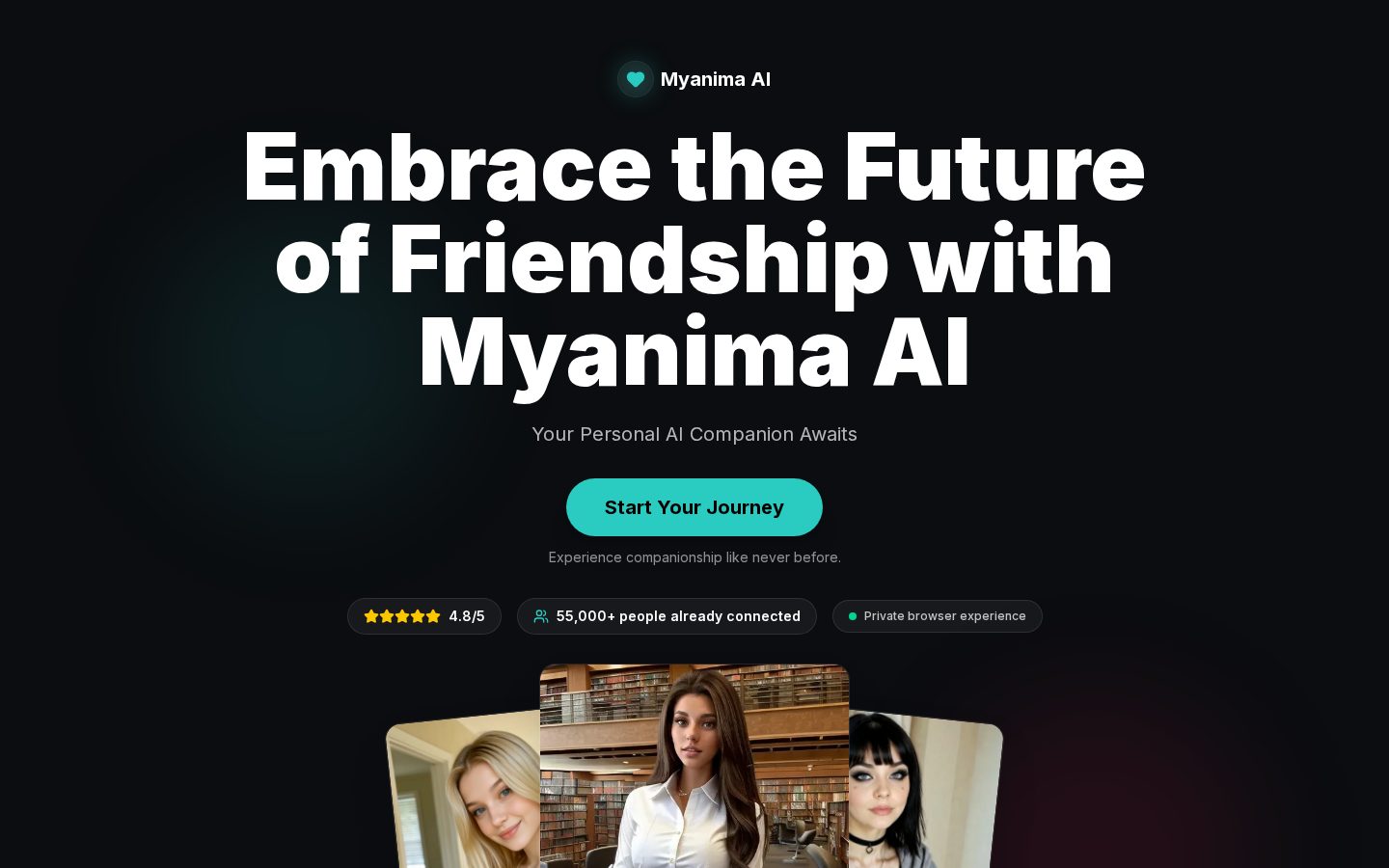 MyAnima AI Homepage