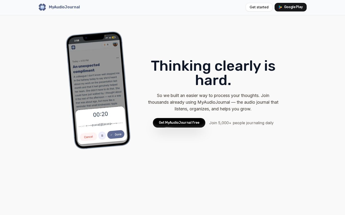 MyAudioJournal Homepage