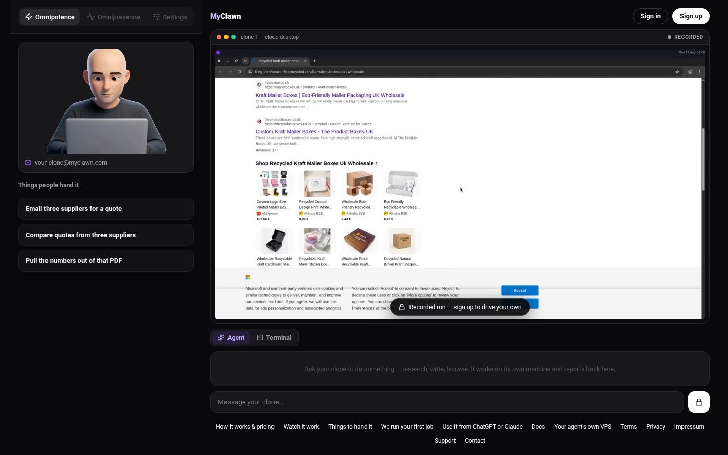 MyClawn Homepage