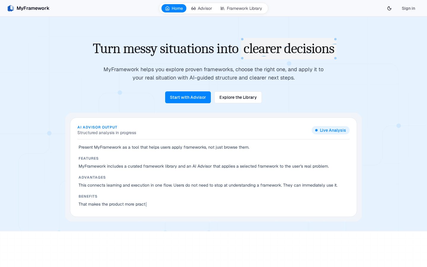 Myframework Homepage
