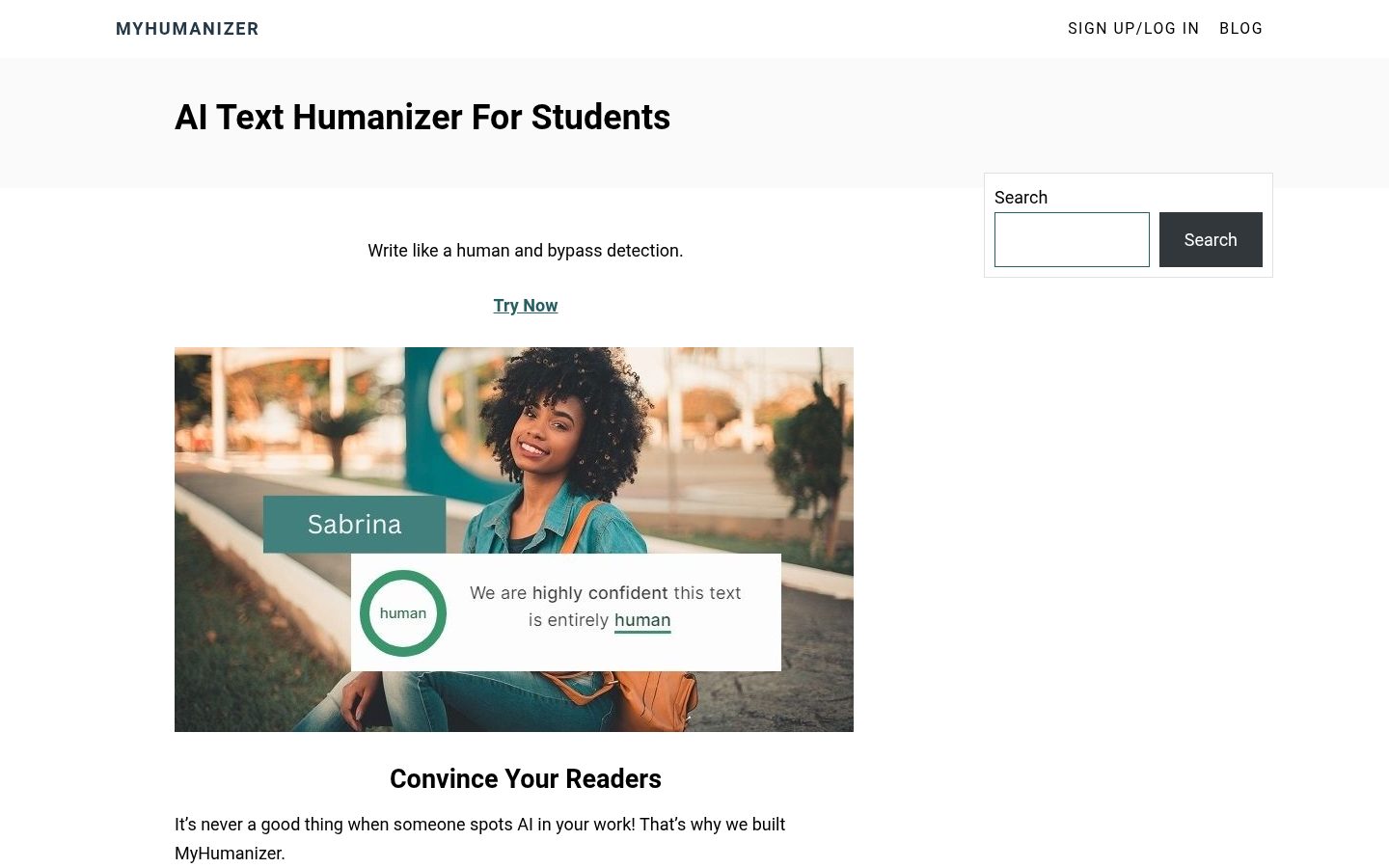 MyHumanizer Homepage