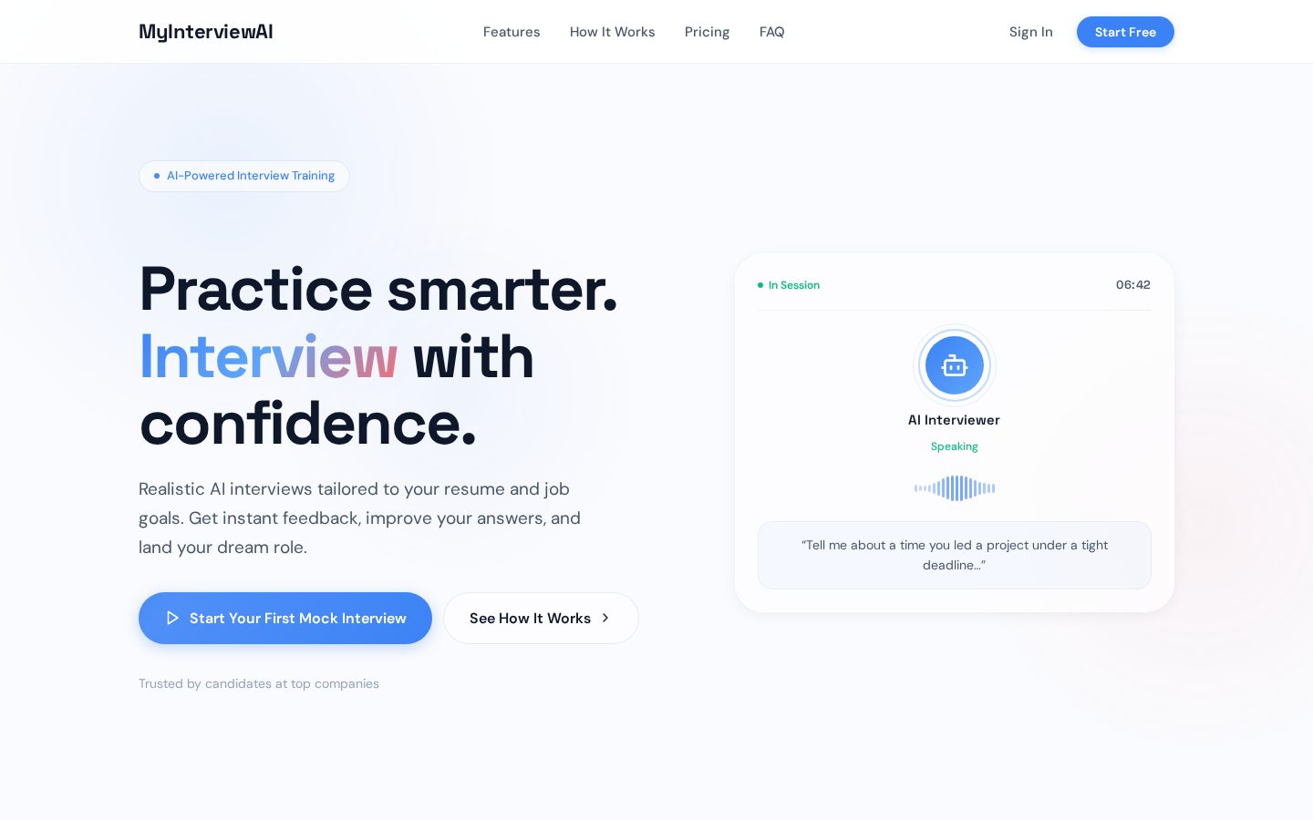 MyInterviewAi Homepage