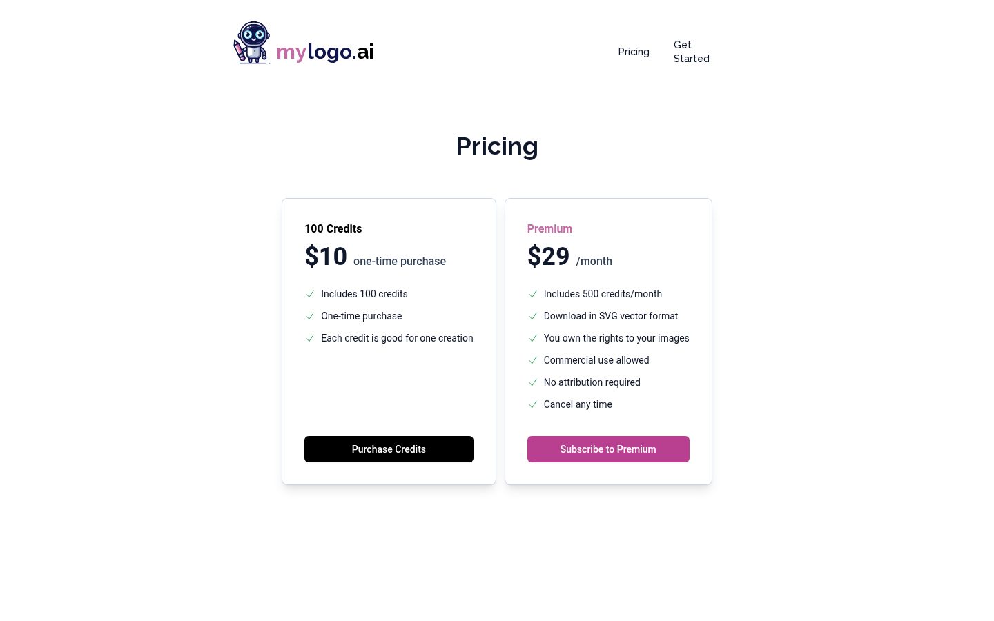 mylogo.ai Pricing