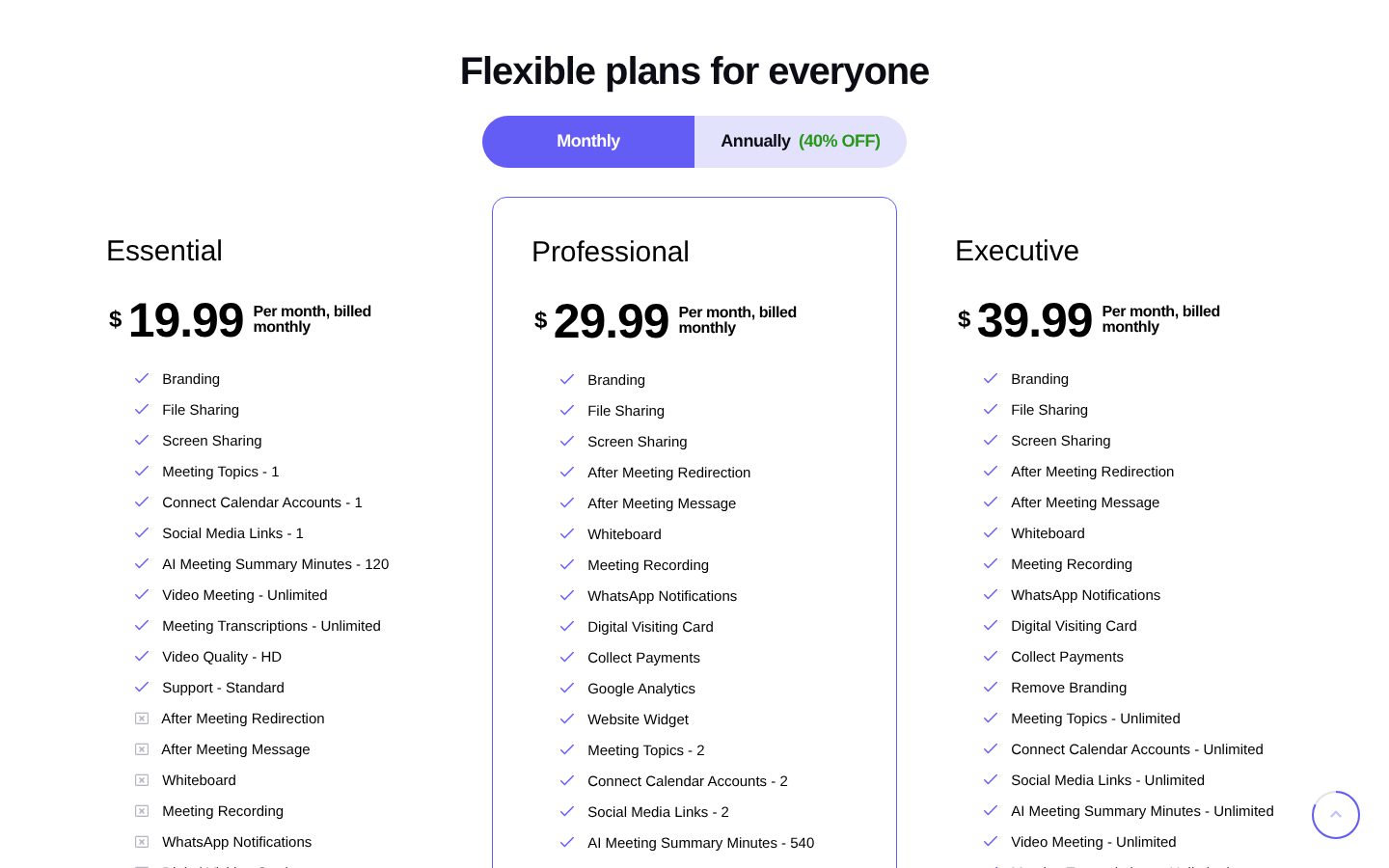 MyMeet.io Pricing