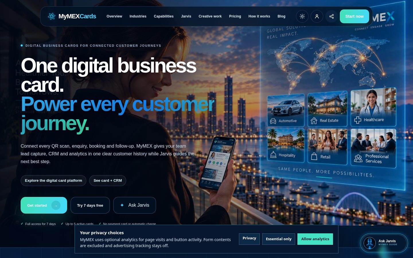 MyMEX Cards Homepage