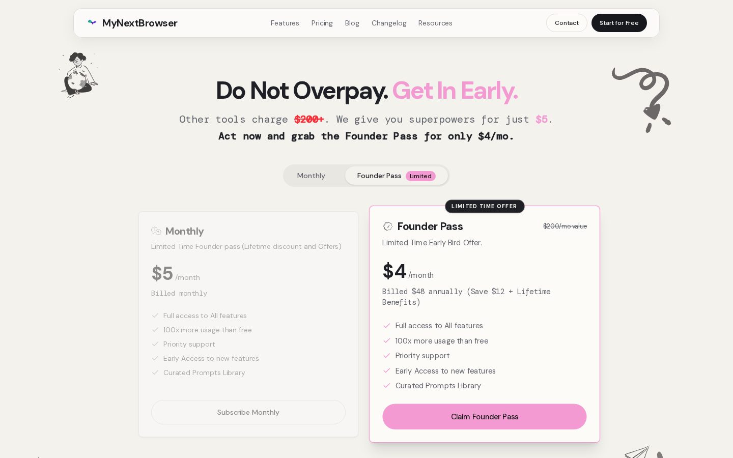 MyNextBrowser Pricing