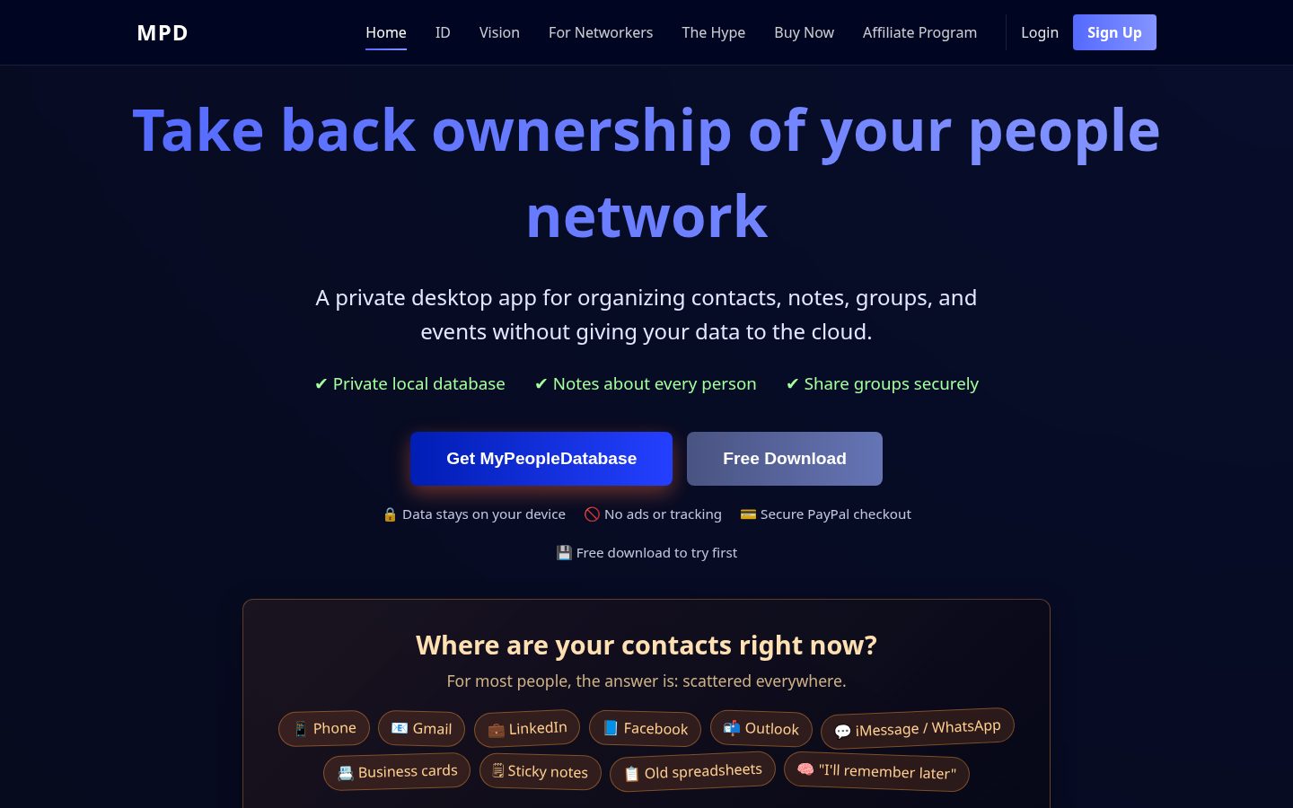 MyPeopleDatabase Homepage